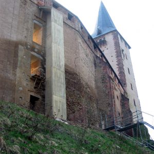 Schloß Rochlitz - Anbau eines Fahrstuhlschachtes